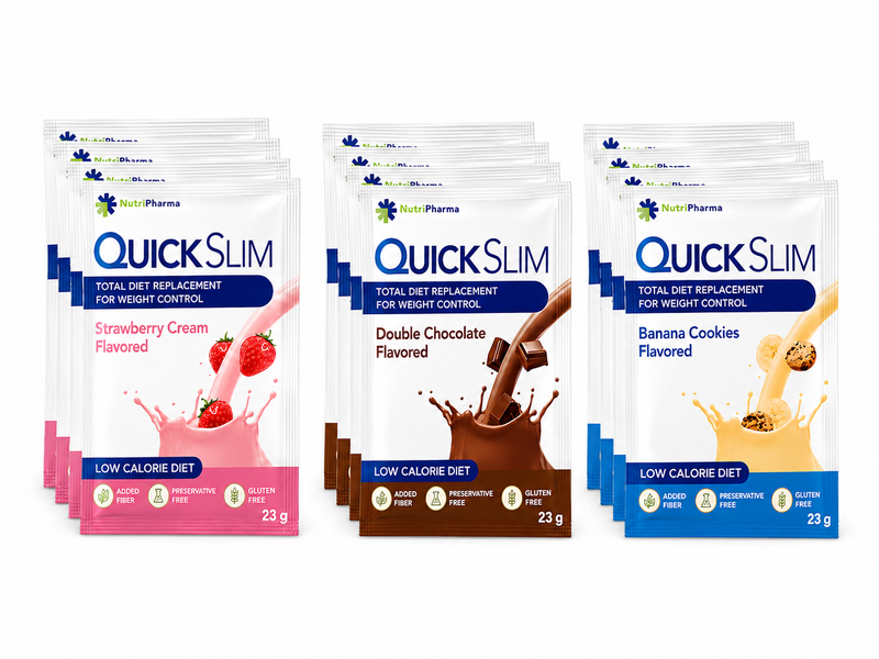 Набір &laquo;Формула стрункості&raquo;  QuickSlim протеїнові коктейлі 15 саше+ Drenlife Slim, 30 стіков 204701214716 фото